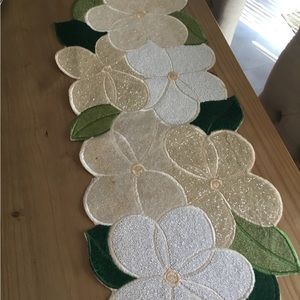 Pier One Beaded Table Runner 36x13 NWT